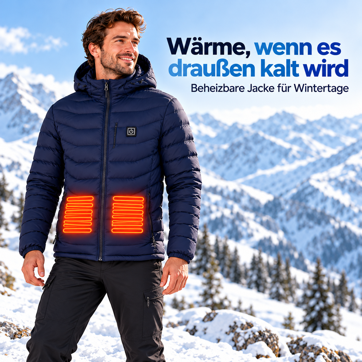 SmartHeat Beheizbare Jacke Thermojacke mit abnehmbarer Kapuze | 8 oder 19 Heizzonen