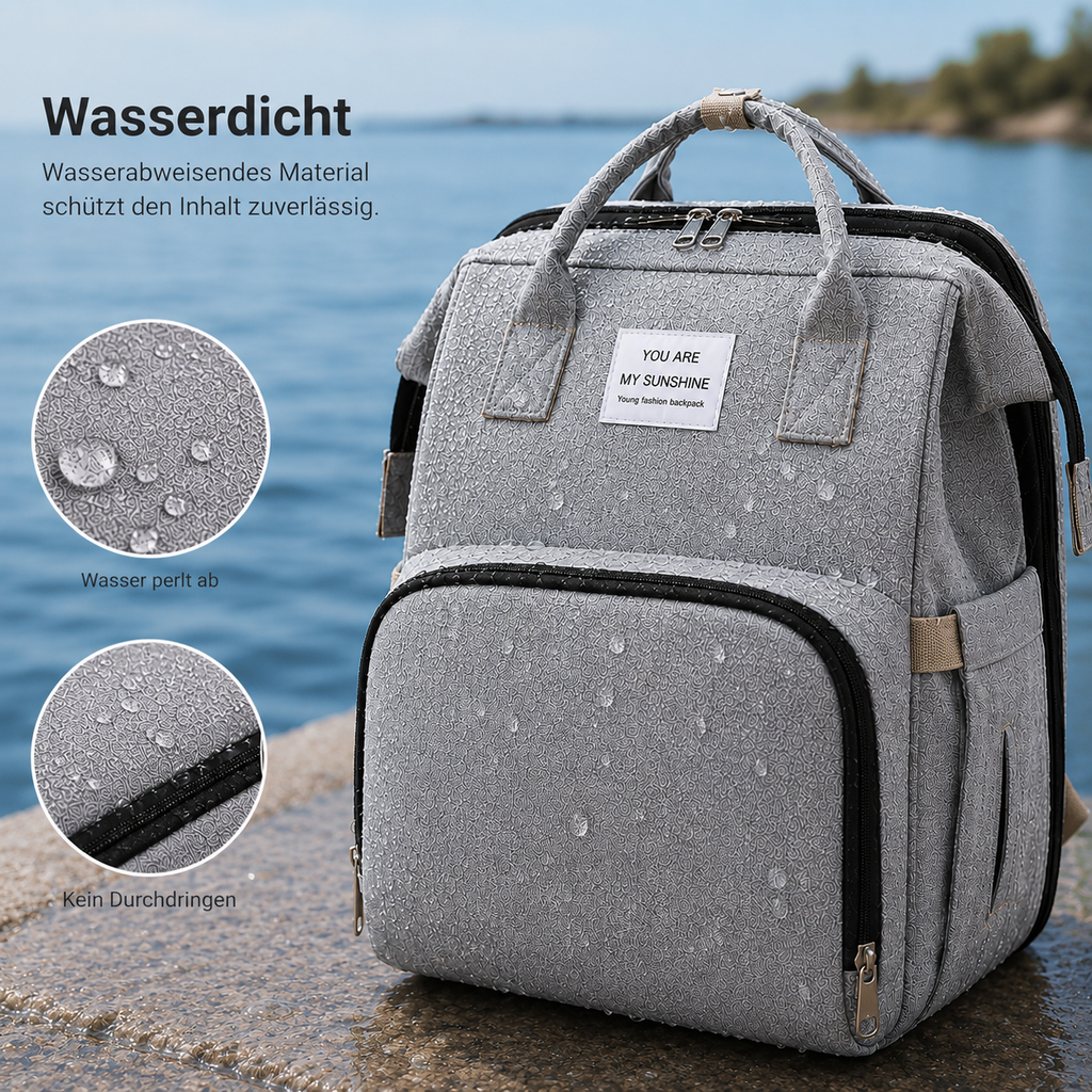 Modische multifunktionale Wickeltasche; tragbare faltbare Mama-Tasche; Rucksack mit großer Kapazität und geringem Gewicht für Mutter & Baby mit faltbarer Stubenwagen