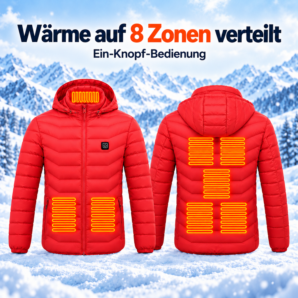 SmartHeat Beheizbare Jacke Thermojacke mit abnehmbarer Kapuze | 8 oder 19 Heizzonen