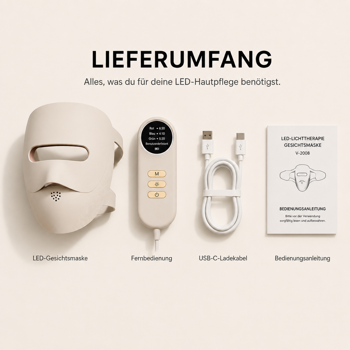 LYNOR™ Salon-Technologie. Für dein Zuhause, 328 LEDs, 850nm, 4 Lichtmodi, flexible Passform – in nur 10 Minuten täglich. Anti-Aging