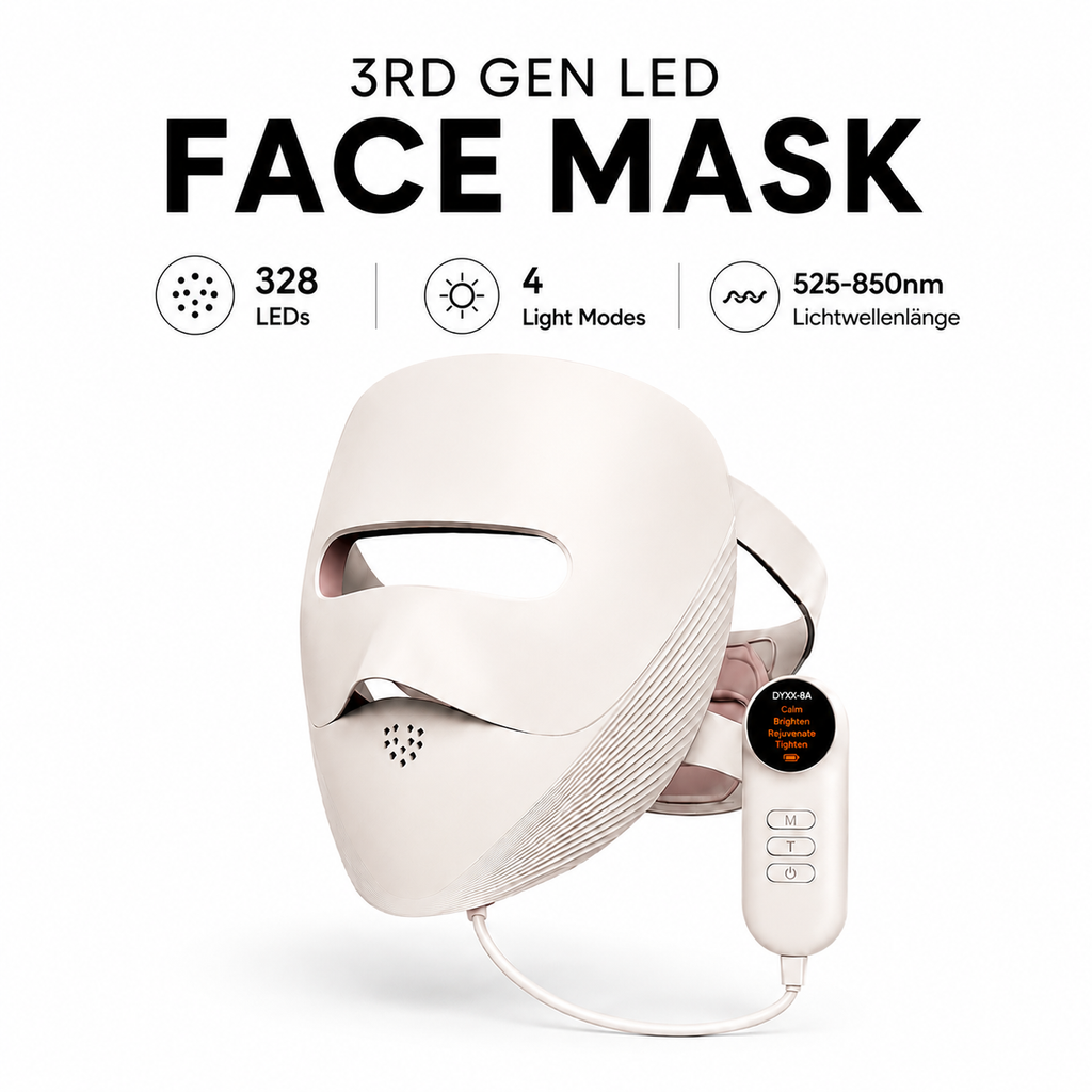 LYNOR™ Salon-Technologie. Für dein Zuhause, 328 LEDs, 850nm, 4 Lichtmodi, flexible Passform – in nur 10 Minuten täglich. Anti-Aging